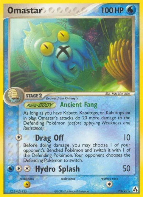 Omastar #23/92 Reverse Holofoil Pokémon card from EX Legend Maker