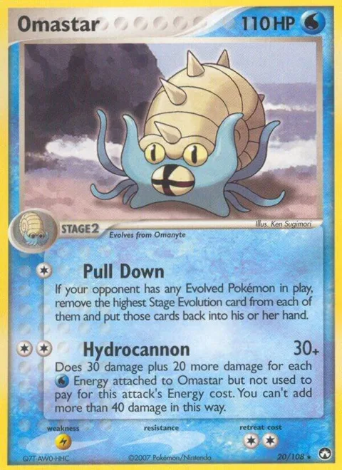 Omastar #20/108 Reverse Holofoil Pokémon card from EX Power Keepers