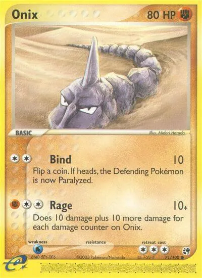 Onix #71/100 Pokémon card from EX Sandstorm