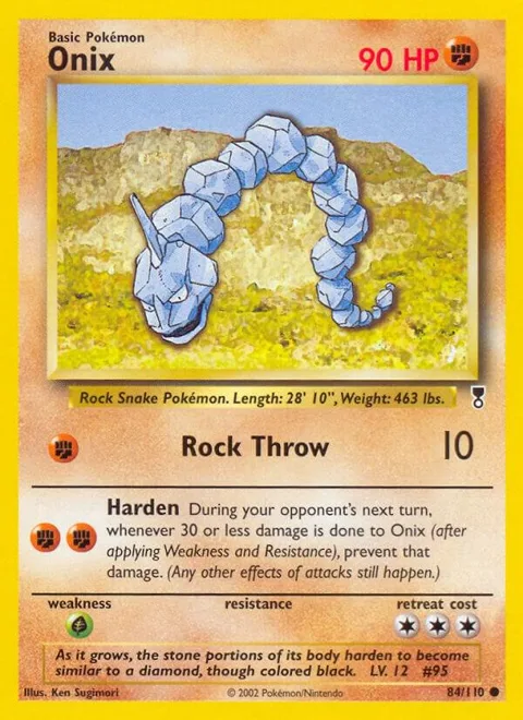 Onix #084/110 Pokémon card from Legendary Collection