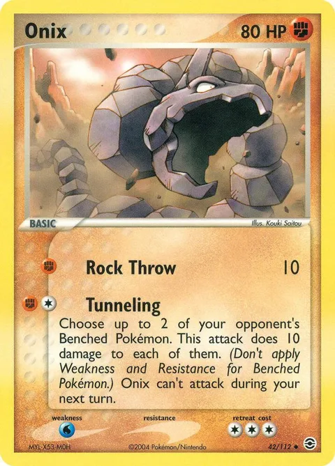 Onix #42/112 Reverse Holofoil Pokémon card from EX FireRed & LeafGreen