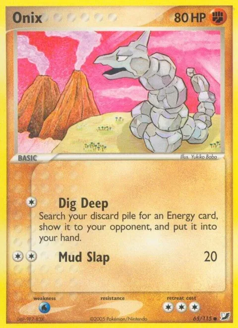 Onix #65/115 Pokémon card from EX Unseen Forces