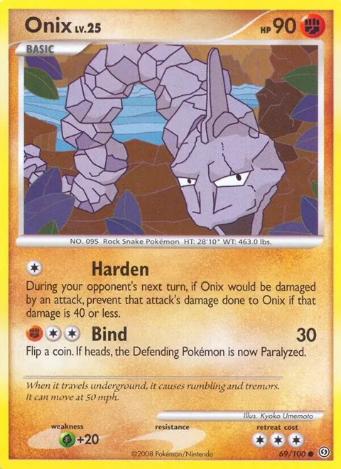 Onix #69/100 Pokémon card from Stormfront