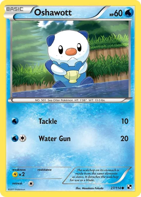 Oshawott 27 #27/114 Pokémon card from Black and White