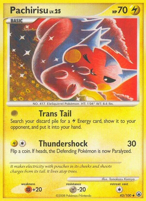 Pachirisu #43/100 Pokémon card from Majestic Dawn