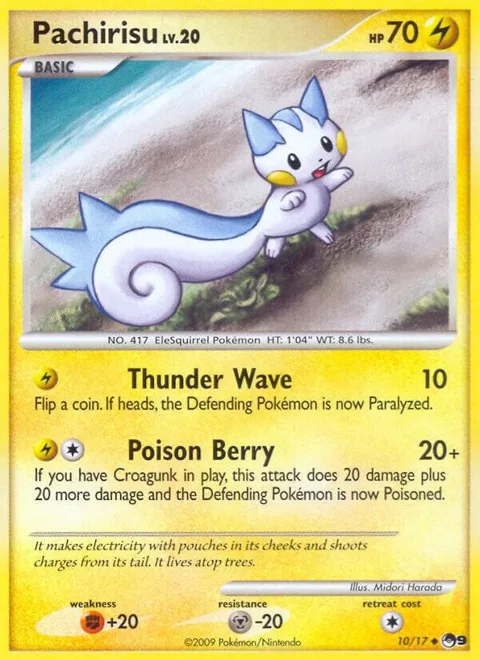Pachirisu #010/017 Pokémon card from POP Series 9