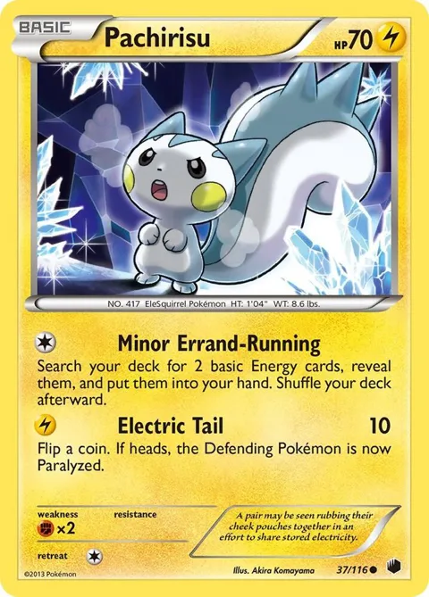 Pachirisu #37/116 Reverse Holofoil Pokémon card from Plasma Freeze