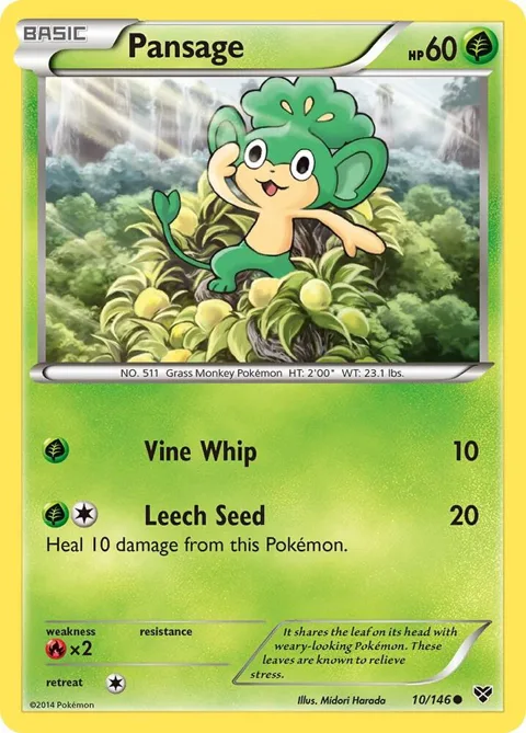 Pansage #10/146 Pokémon card from XY Base Set