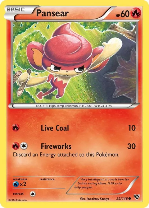 Pansear #22/146 Reverse Holofoil Pokémon card from XY Base Set