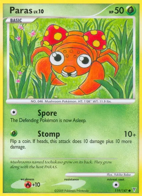 Paras #119 Pokémon card from Supreme Victors