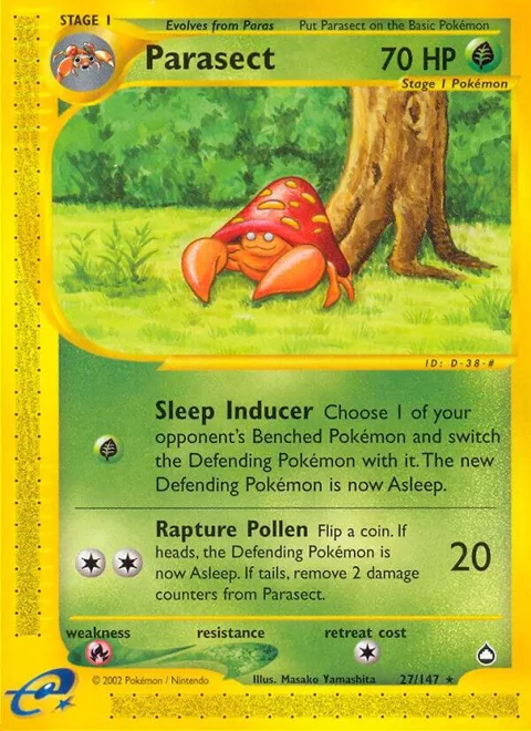 Parasect #027/147 Pokémon card from Aquapolis