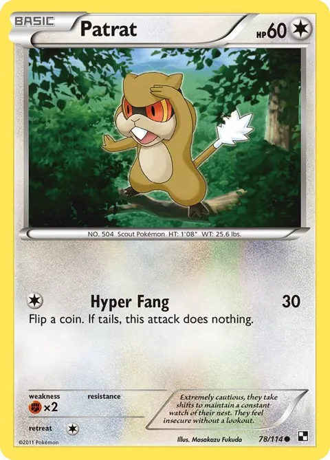 Patrat 78 #78/114 Pokémon card from Black and White