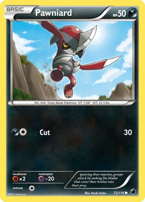 Pawniard 72 #72/116 Pokémon card from Plasma Freeze