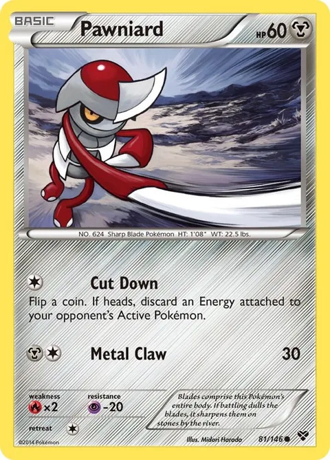 Pawniard #81/146 Pokémon card from XY Base Set