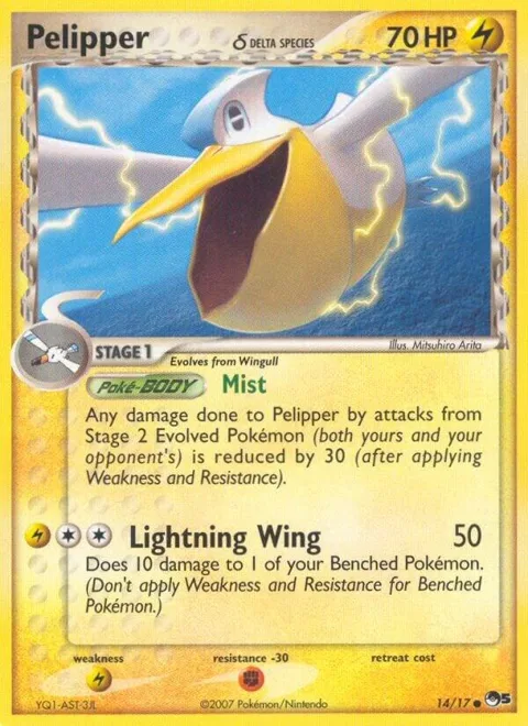 Pelipper Delta Species #014/017 Holofoil Pokémon card from POP Series 5