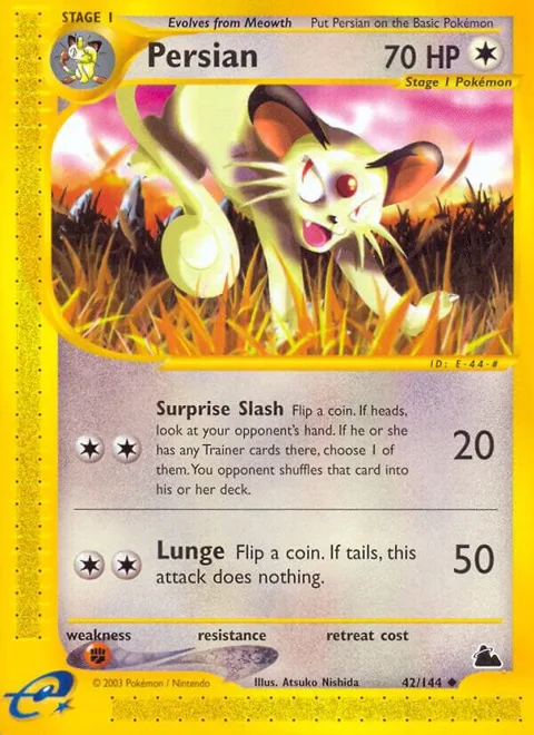 Persian #042/144 Pokémon card from Skyridge
