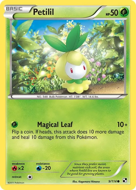 Petilil #9/114 Reverse Holofoil Pokémon card from Black and White