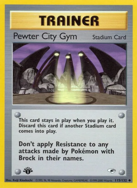 Pewter City Gym #115/132 1st Edition Pokémon card from Gym Heroes