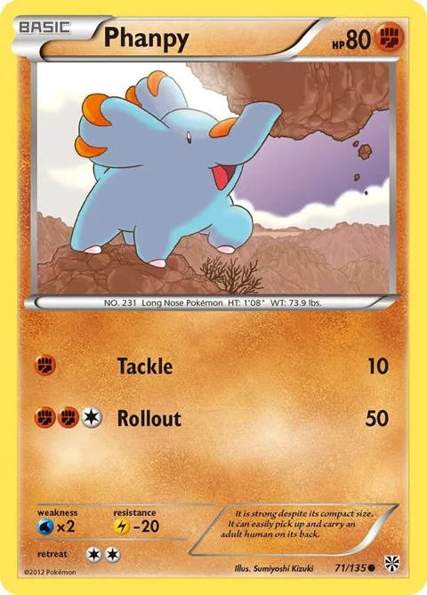 Phanpy #71/135 Pokémon card from Plasma Storm