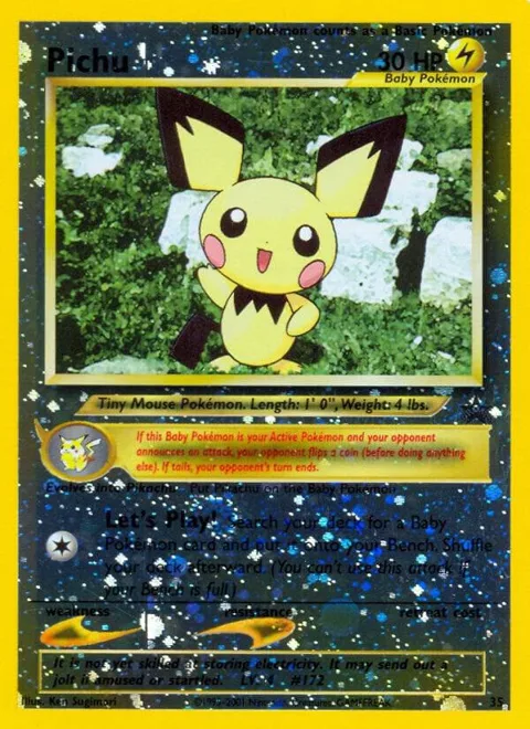 Pichu #35/53 Reverse Holofoil Pokémon card from WoTC Promo