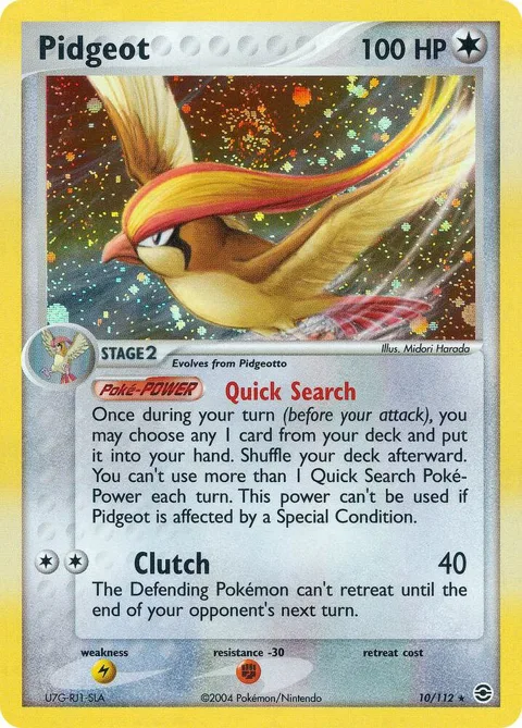 Pidgeot #10/112 Holofoil Pokémon card from EX FireRed & LeafGreen