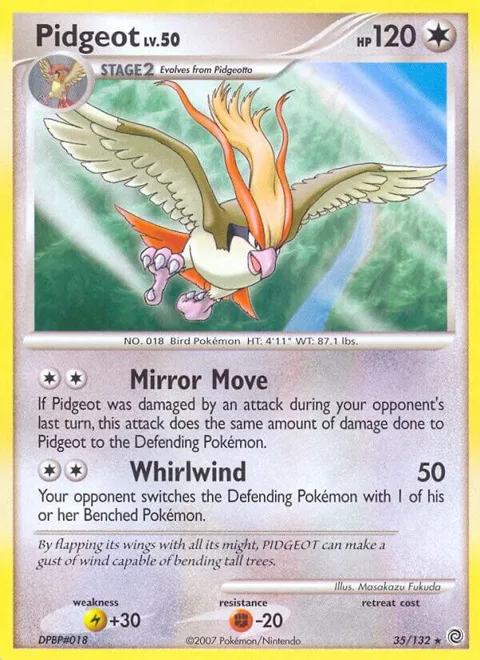 Pidgeot #35/132 Pokémon card from Secret Wonders