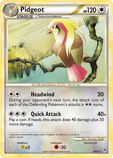 Pidgeot #30/95 Reverse Holofoil Pokémon card from Call of Legends