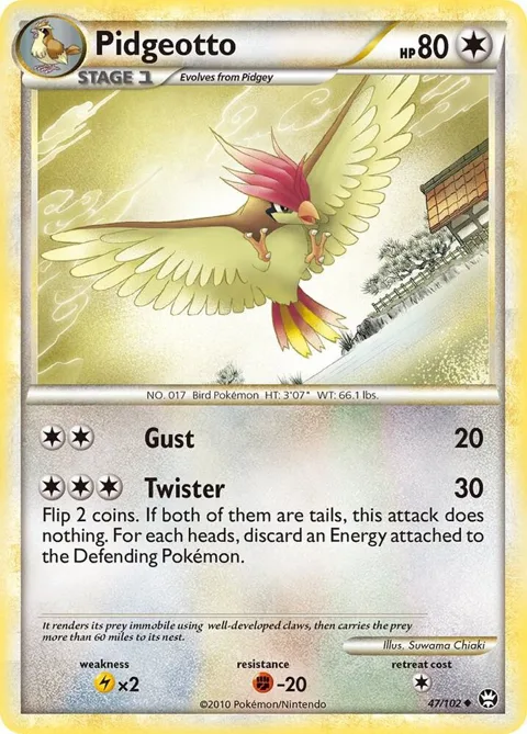 Pidgeotto #47/102 Reverse Holofoil Pokémon card from Triumphant