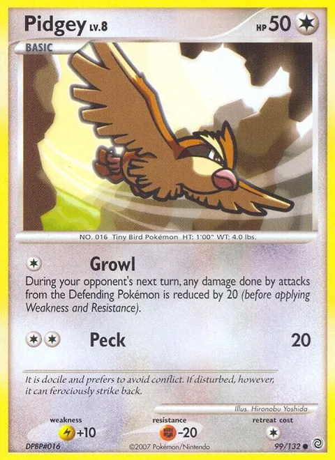 Pidgey #99/132 Pokémon card from Secret Wonders