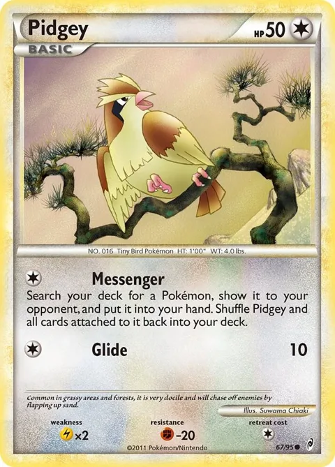 Pidgey #67/95 Reverse Holofoil Pokémon card from Call of Legends