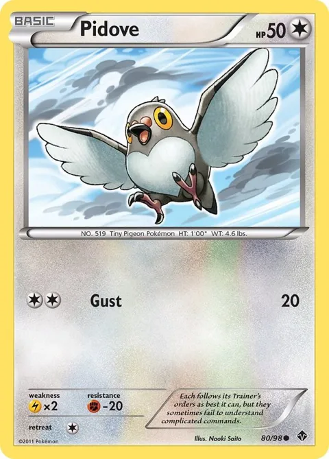Pidove #80/98 Pokémon card from Emerging Powers