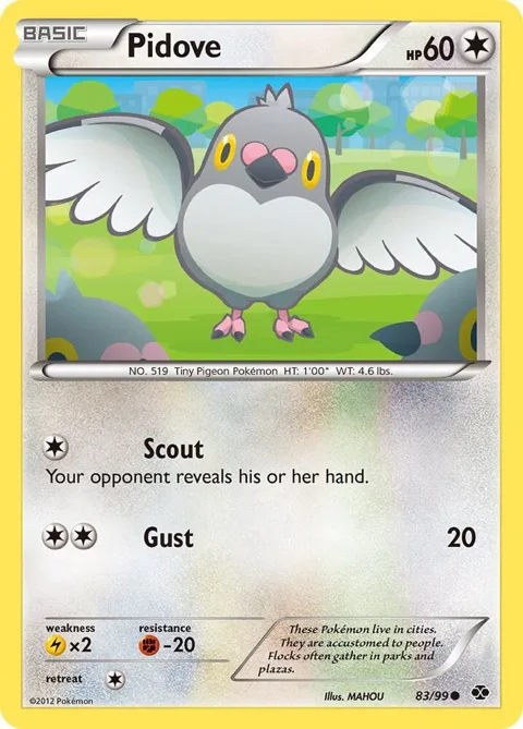 Pidove #83/99 Pokémon card from Next Destinies