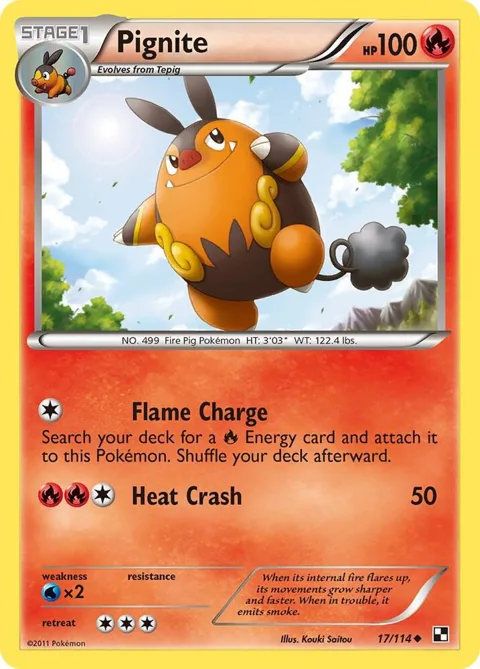 Pignite 17 #17/114 Reverse Holofoil Pokémon card from Black and White