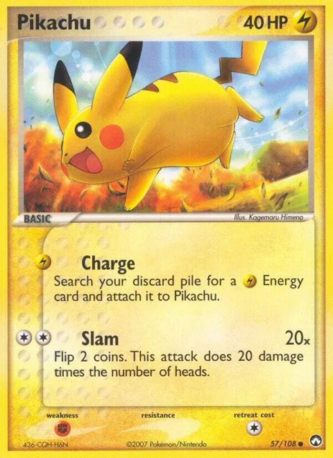 Pikachu #57/108 Pokémon card from EX Power Keepers