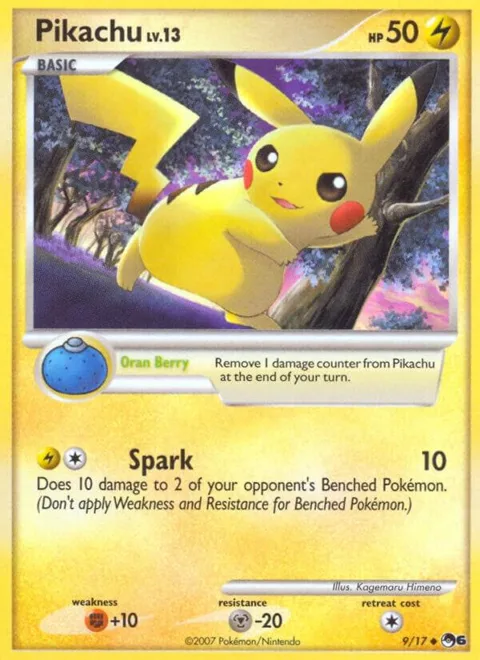 Pikachu #009/017 Holofoil Pokémon card from POP Series 6