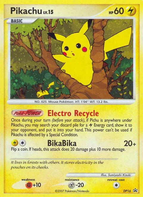 Pikachu #DP16 Holofoil Pokémon card from Diamond and Pearl Promos