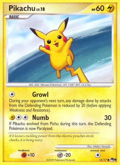 Pikachu #015/017 Pokémon card from POP Series 9