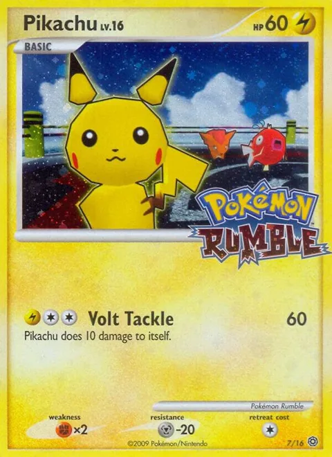 Pikachu #7 Holofoil Pokémon card from Rumble