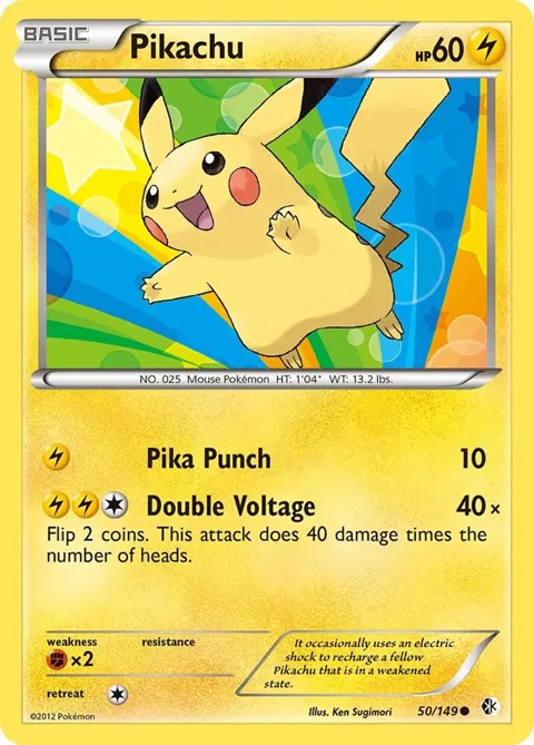 Pikachu #50/149 Reverse Holofoil Pokémon card from Boundaries Crossed