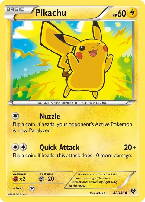 Pikachu #42/146 Pokémon card from XY Base Set
