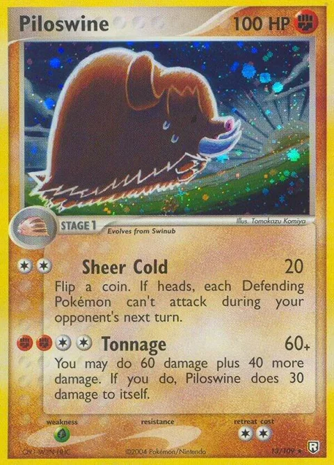 Piloswine #13/109 Reverse Holofoil Pokémon card from EX Team Rocket Returns