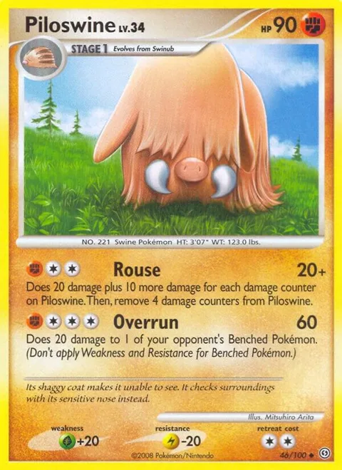 Piloswine #46/100 Pokémon card from Stormfront