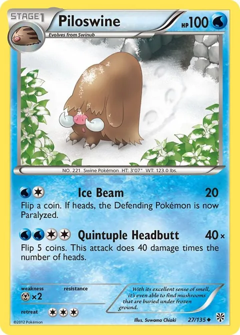 Piloswine #27/135 Pokémon card from Plasma Storm