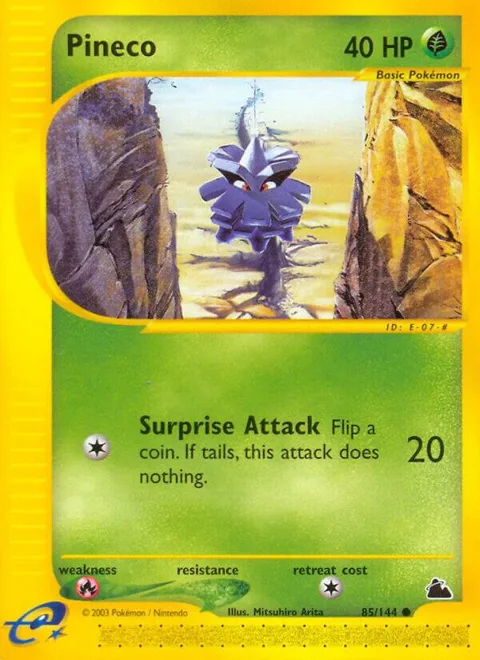 Pineco 85 #085/144 Reverse Holofoil Pokémon card from Skyridge