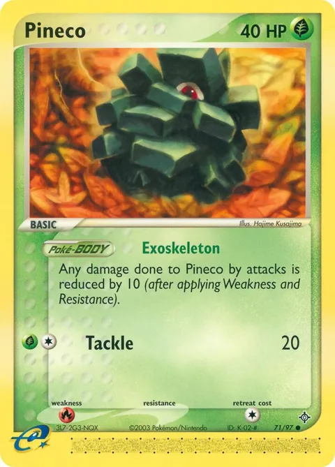 Pineco #71/97 Pokémon card from EX Dragon