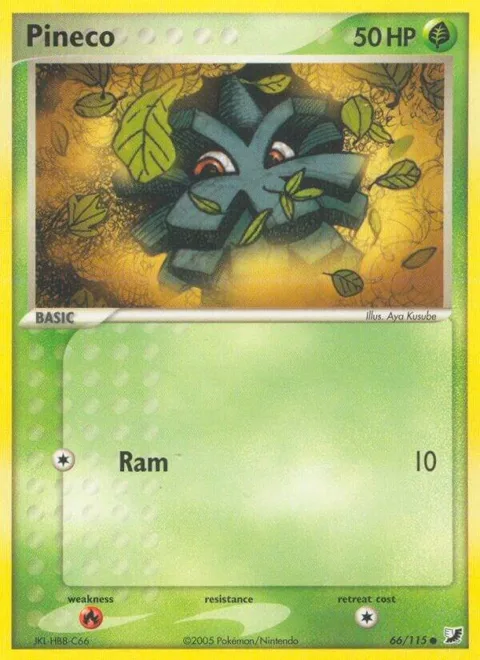 Pineco #66/115 Pokémon card from EX Unseen Forces