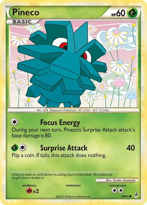 Pineco #68/95 Pokémon card from Call of Legends