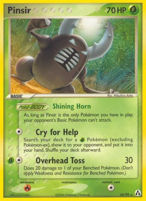 Pinsir #24/92 Reverse Holofoil Pokémon card from EX Legend Maker