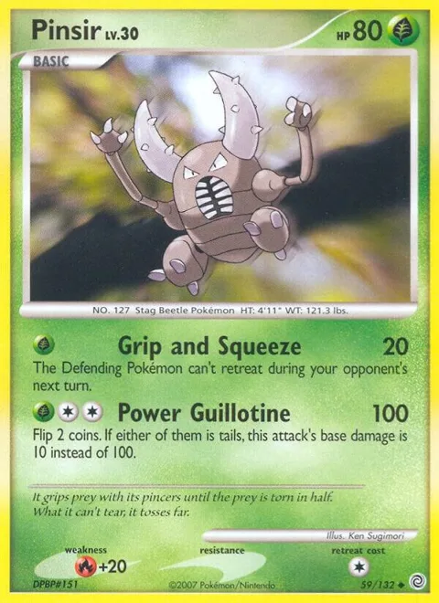 Pinsir #59/132 Reverse Holofoil Pokémon card from Secret Wonders