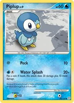 Piplup #93/130 Pokémon card from Diamond and Pearl